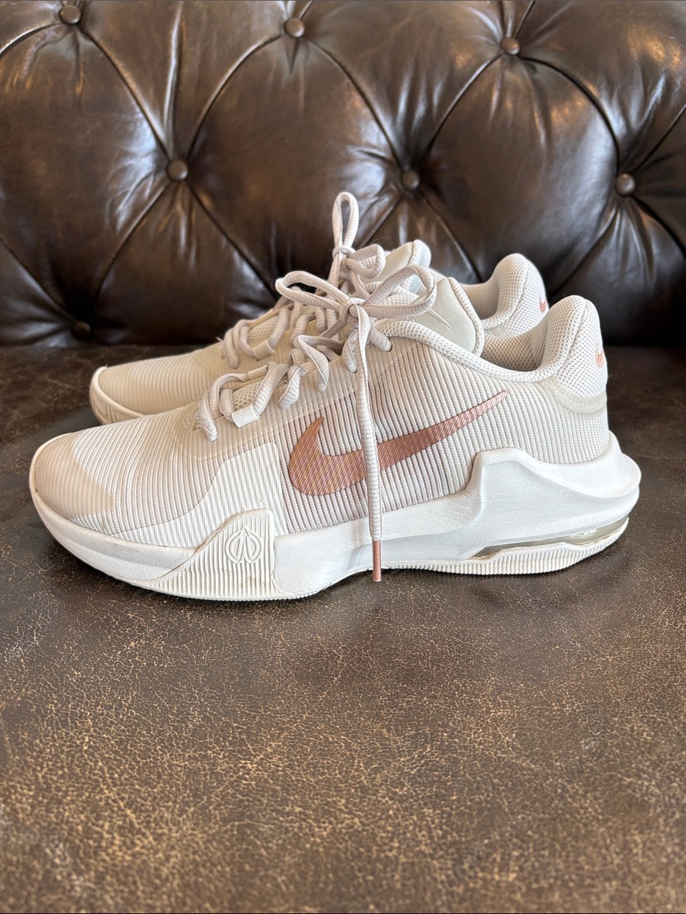 Nike Air Max Impact Women's Mesh Trainers with Rose Gold Swoosh Size 8